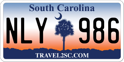 SC license plate NLY986