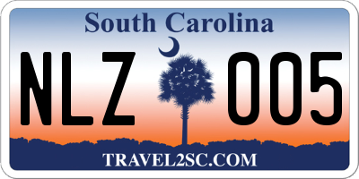 SC license plate NLZ005