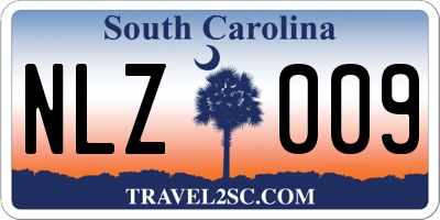 SC license plate NLZ009