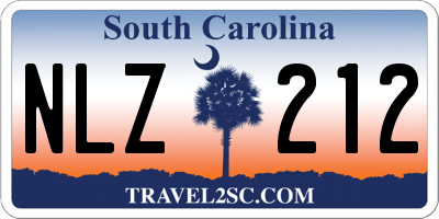 SC license plate NLZ212