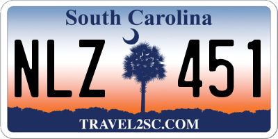 SC license plate NLZ451