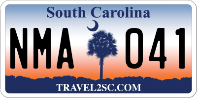 SC license plate NMA041