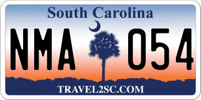 SC license plate NMA054