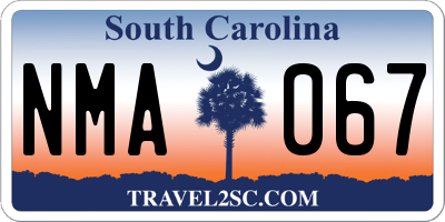 SC license plate NMA067