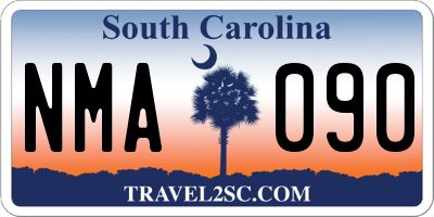 SC license plate NMA090