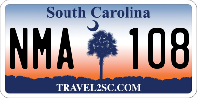 SC license plate NMA108