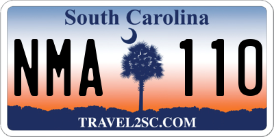 SC license plate NMA110