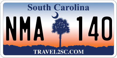 SC license plate NMA140