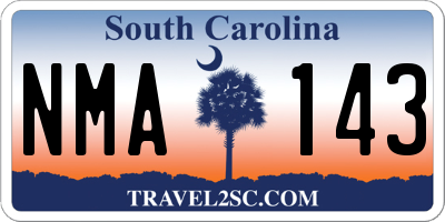 SC license plate NMA143