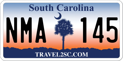 SC license plate NMA145