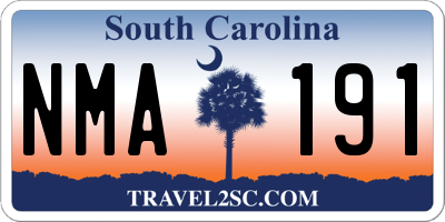SC license plate NMA191