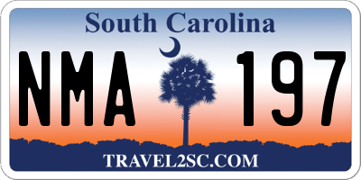 SC license plate NMA197