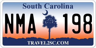 SC license plate NMA198