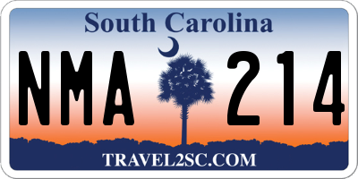 SC license plate NMA214