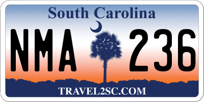 SC license plate NMA236