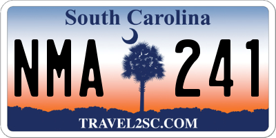 SC license plate NMA241
