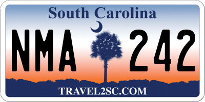 SC license plate NMA242