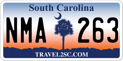 SC license plate NMA263