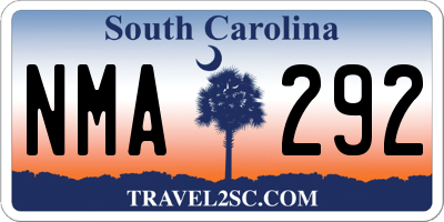 SC license plate NMA292