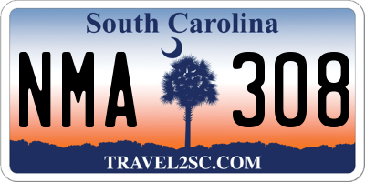 SC license plate NMA308