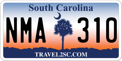 SC license plate NMA310