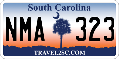 SC license plate NMA323