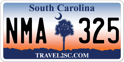 SC license plate NMA325