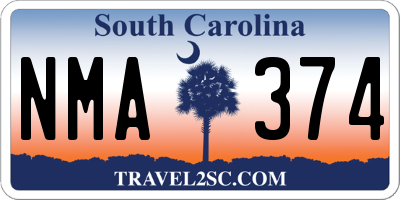 SC license plate NMA374