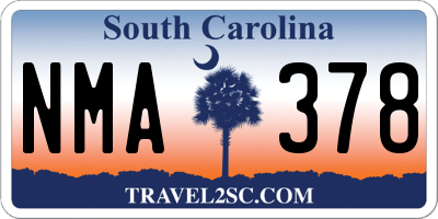 SC license plate NMA378