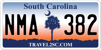 SC license plate NMA382