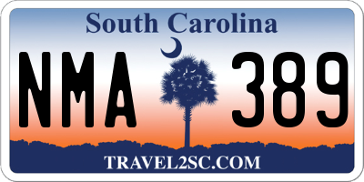 SC license plate NMA389