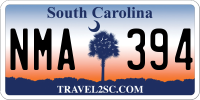 SC license plate NMA394