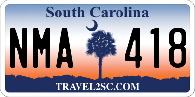 SC license plate NMA418