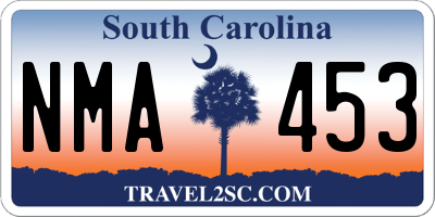 SC license plate NMA453