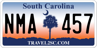 SC license plate NMA457
