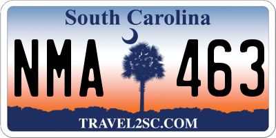 SC license plate NMA463
