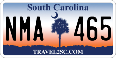 SC license plate NMA465