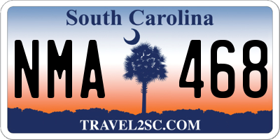 SC license plate NMA468