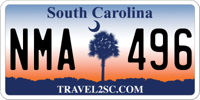 SC license plate NMA496