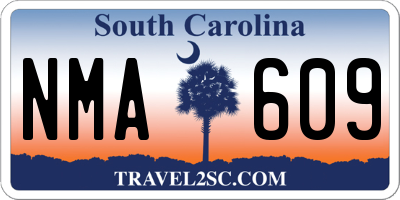 SC license plate NMA609