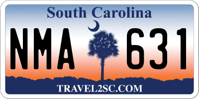 SC license plate NMA631