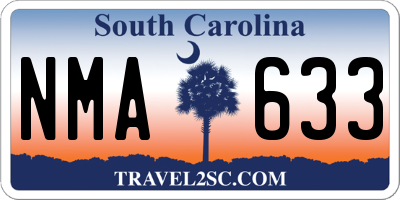 SC license plate NMA633