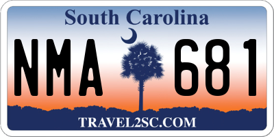 SC license plate NMA681