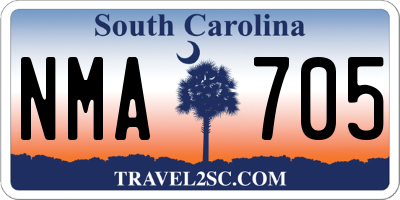 SC license plate NMA705