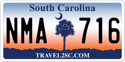 SC license plate NMA716