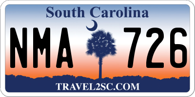 SC license plate NMA726