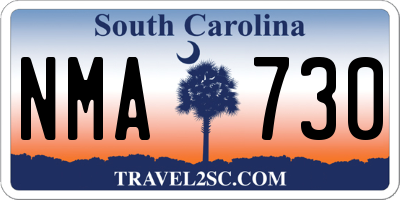 SC license plate NMA730