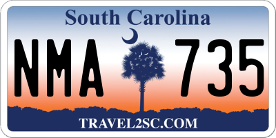 SC license plate NMA735