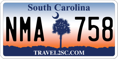 SC license plate NMA758
