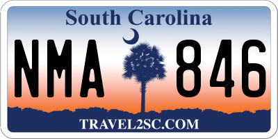 SC license plate NMA846